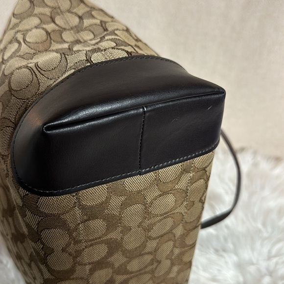 Coach F29958 Signature Jacquard Zip Tote Bag - Khaki/Brown - Picture 11 of 15